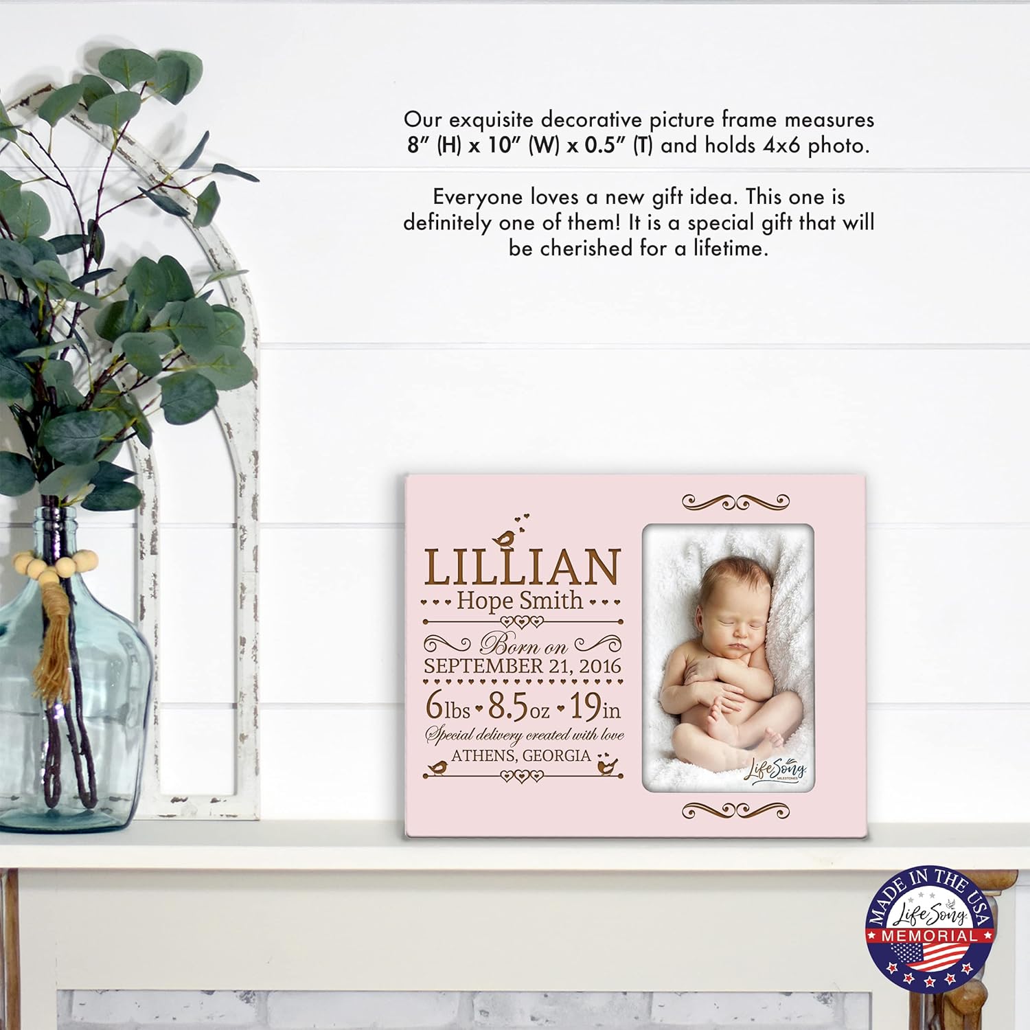 LifeSong Milestones New Baby Birth Announcement Frame