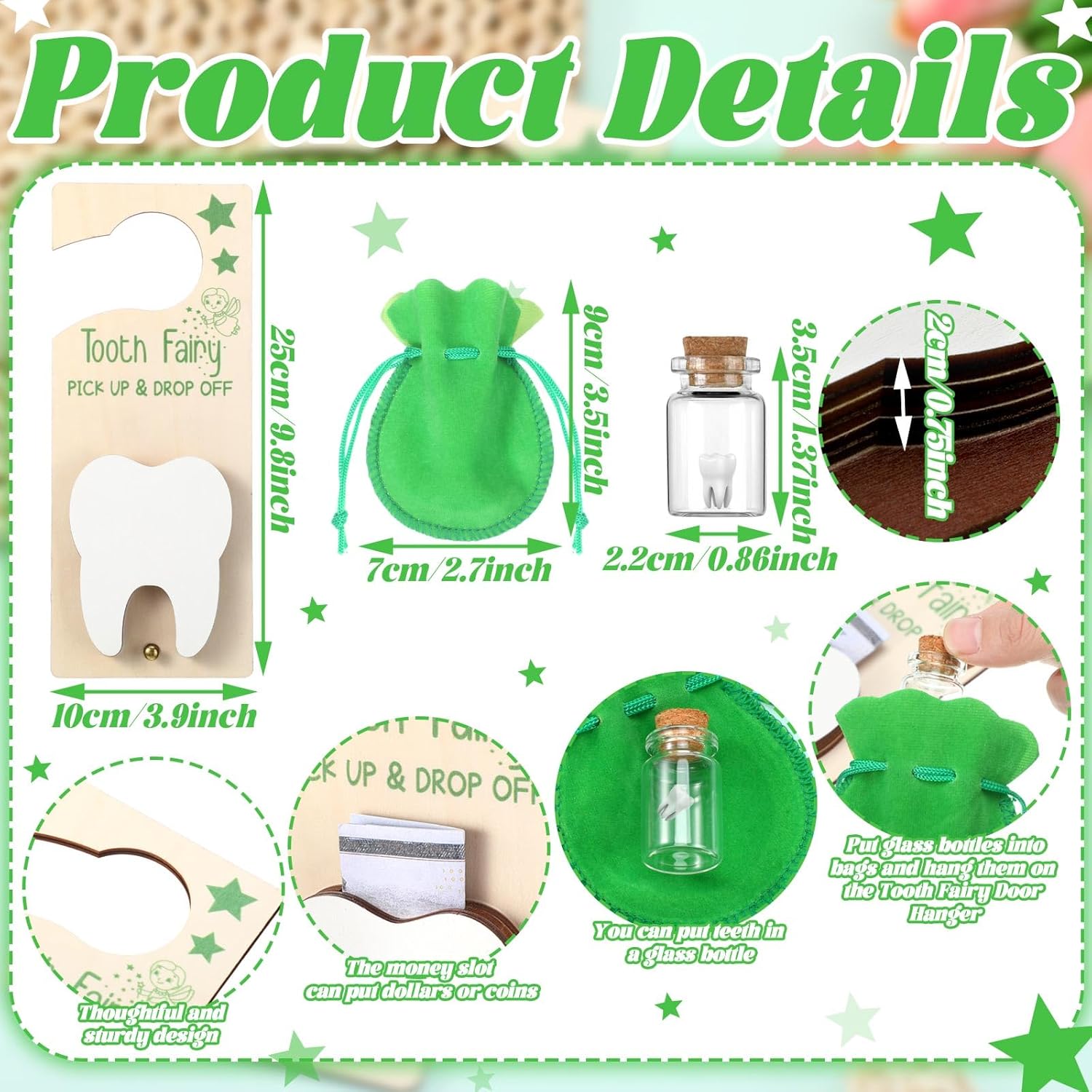 DoubleFill Tooth Fairy Holder Bag Hanger with Money Slot 1
