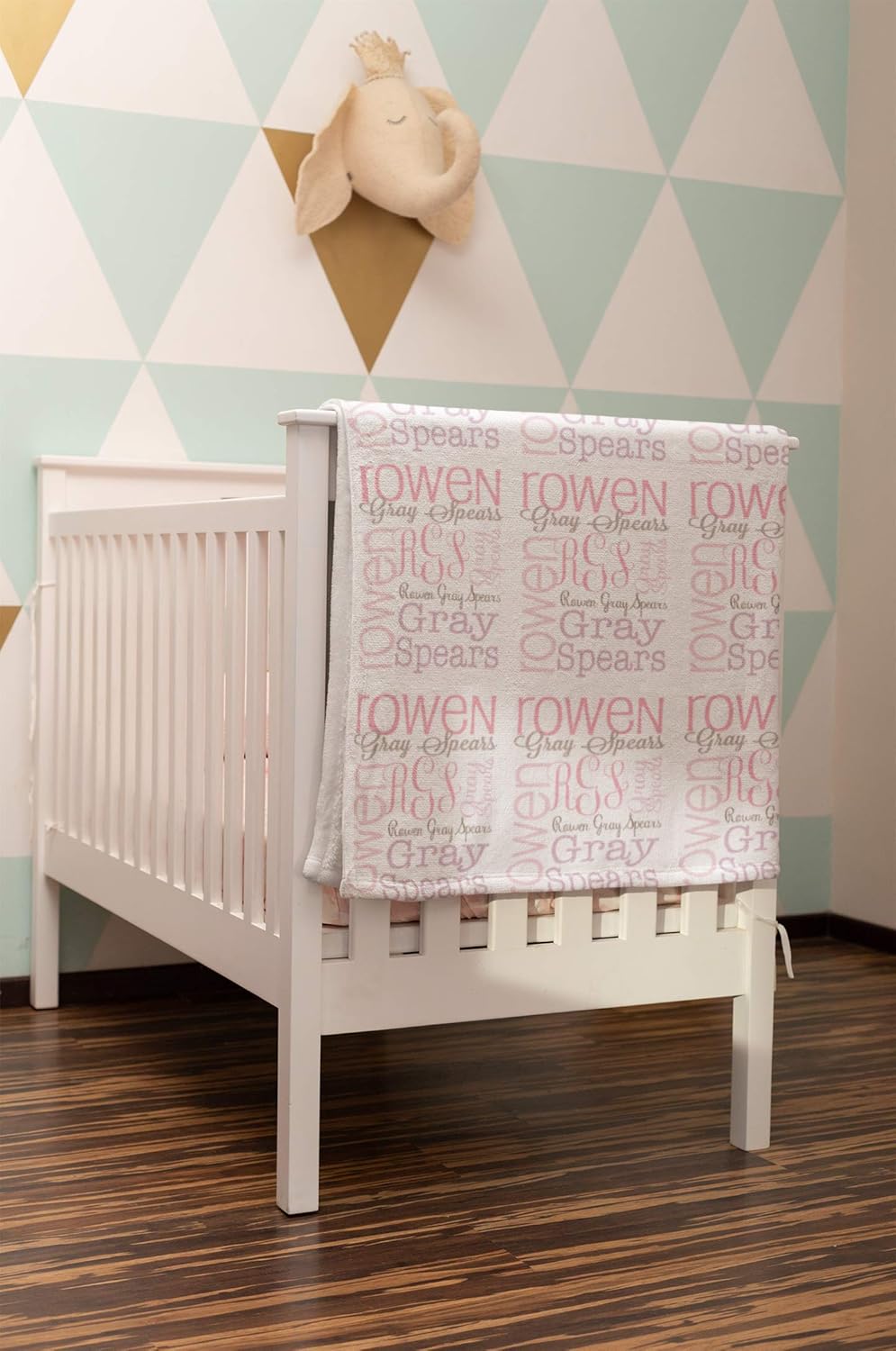 Personalized Baby Blanket with Name for Newborn Room