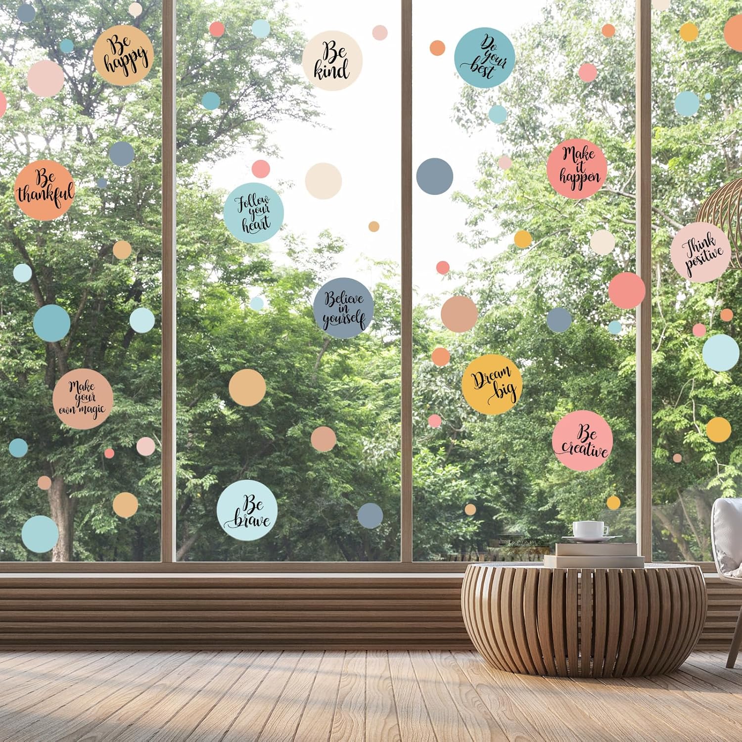 TaoBary 288 Pcs Polka Dot Wall Sticker with Motivational Quotes