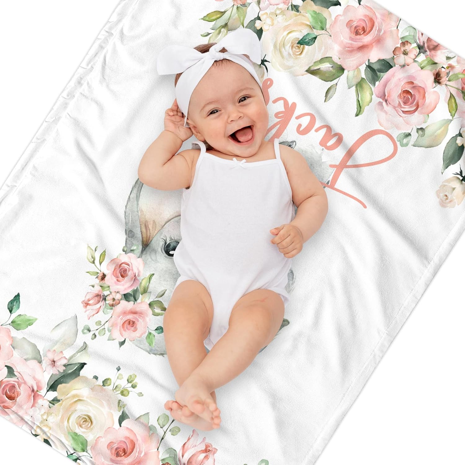 Custom Baby Blanket with Name Soft Personalized Gift for Kids