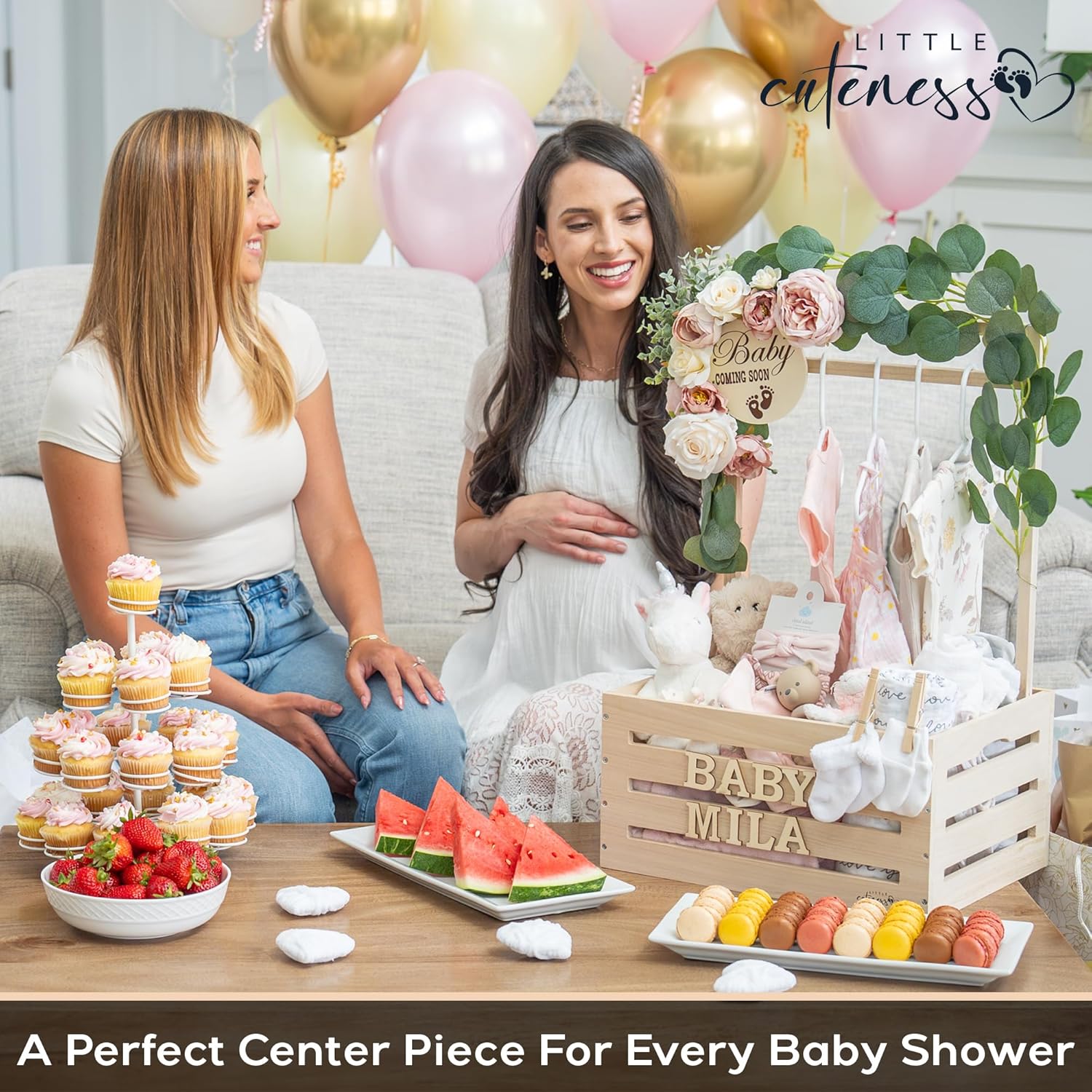Little Cuteness Wooden Baby Shower Crate Closet