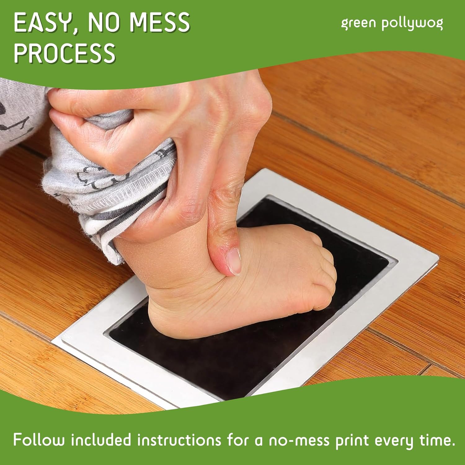 Green Pollywog Inkless Pad for Baby Dog Prints
