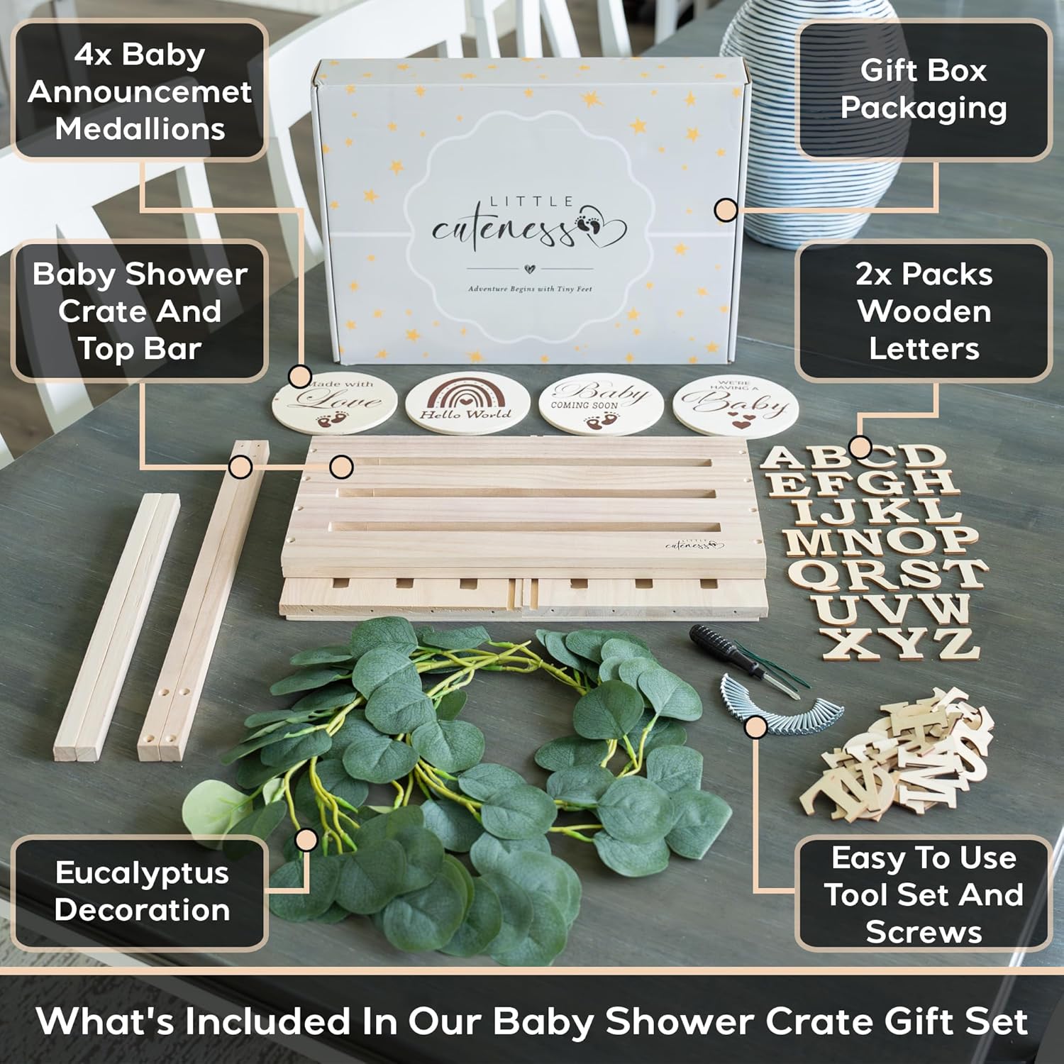 Little Cuteness Wooden Baby Shower Crate Closet