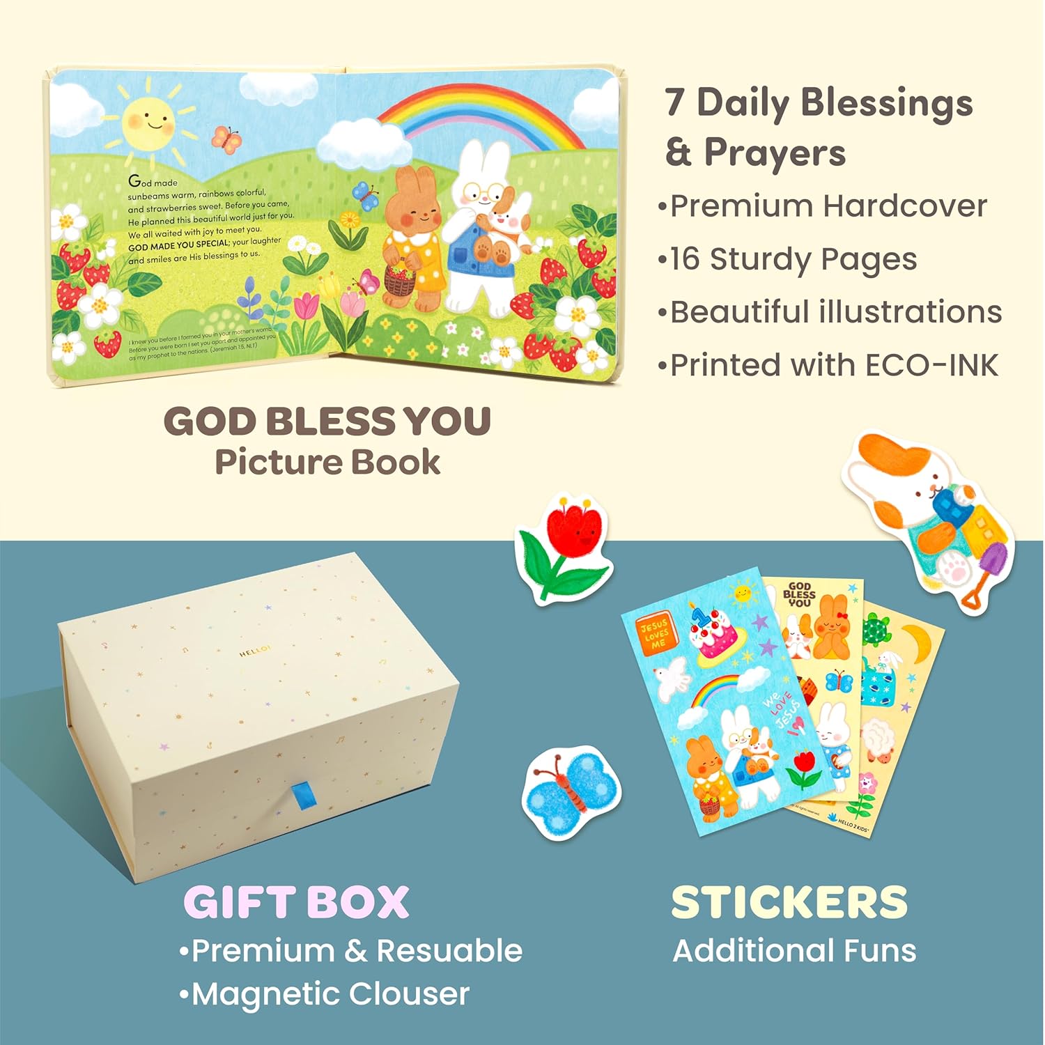 HELLO 2 KIDS Praise Bunny Christening Gift Set