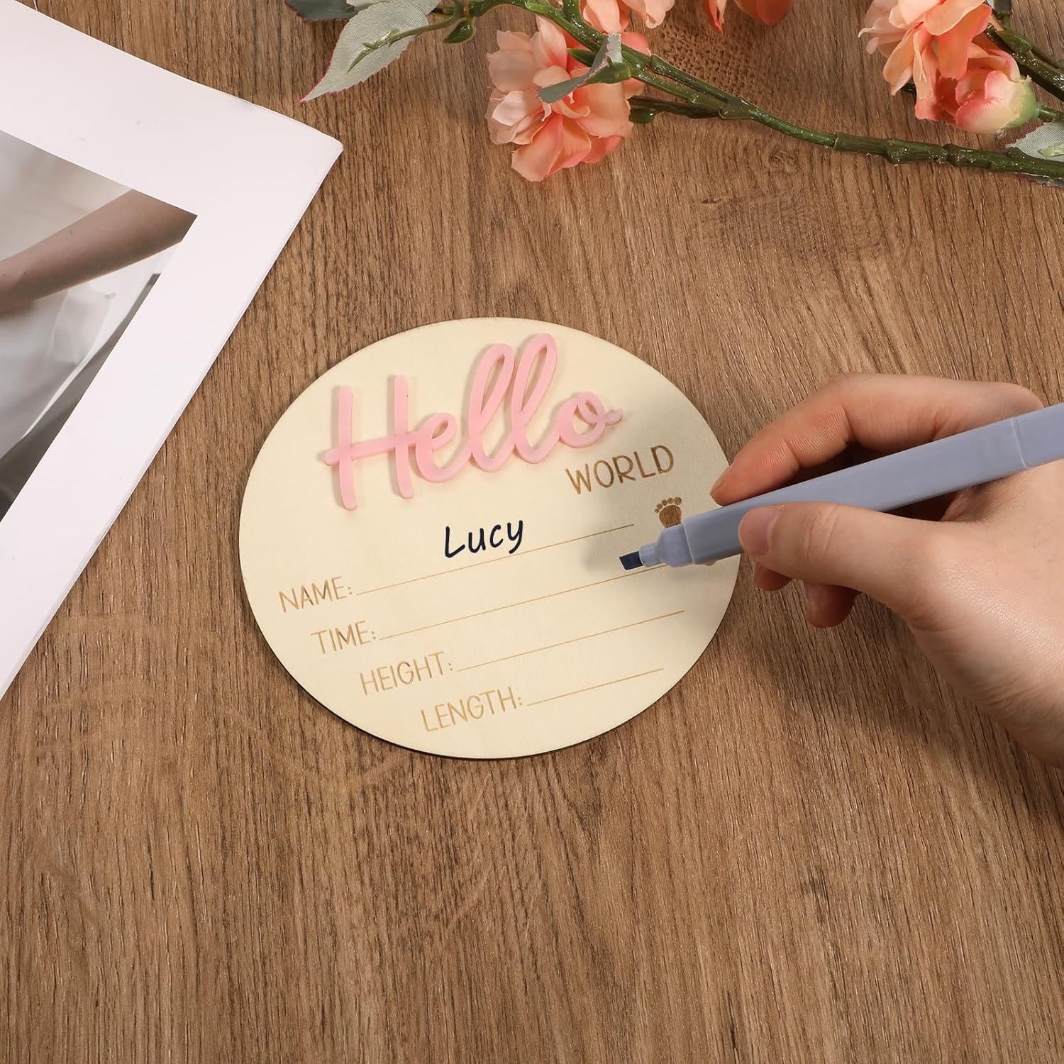 1 PCS Baby Name Sign with Butterfly Accent