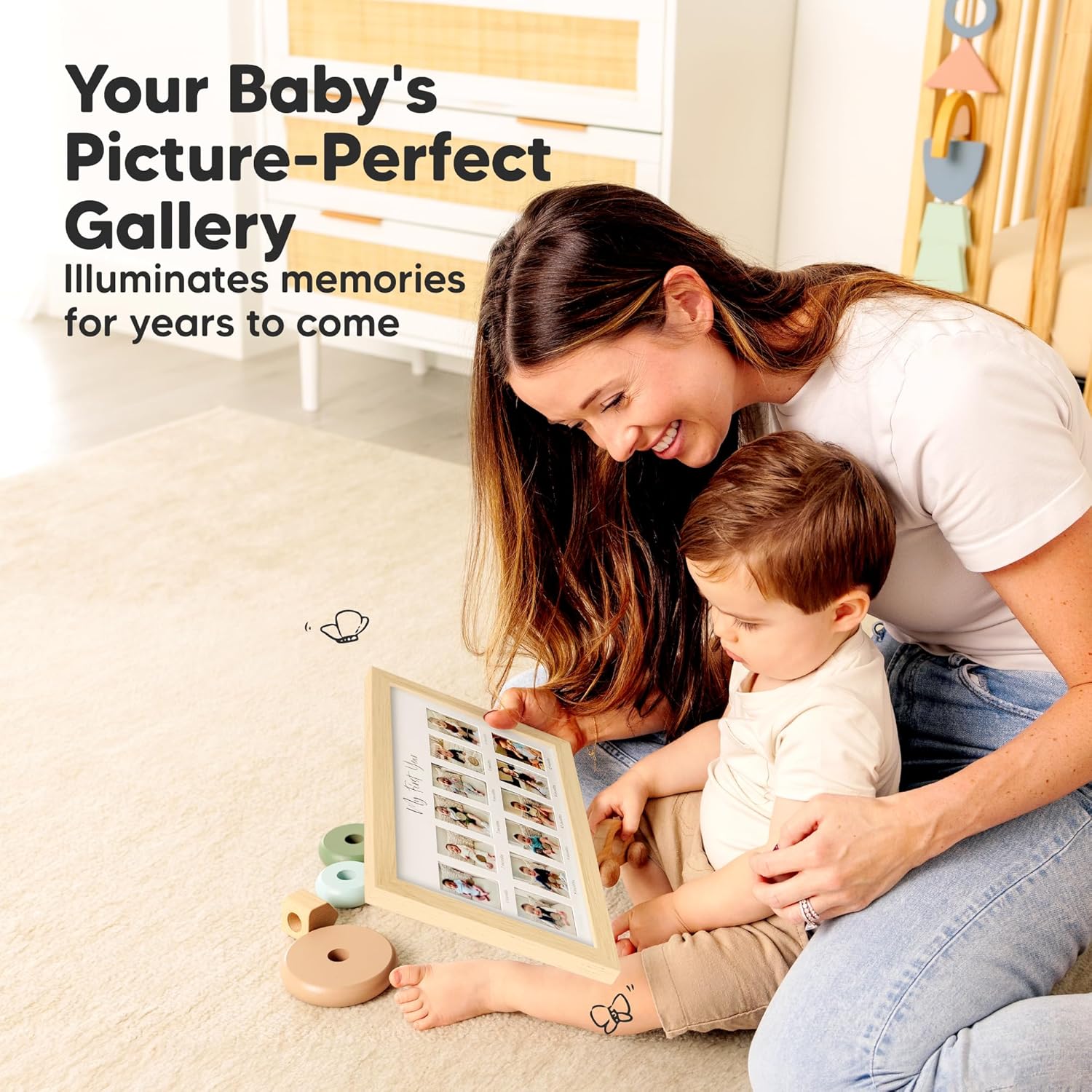 KeaBabies Nova 12-Month Photo Frame for Baby
