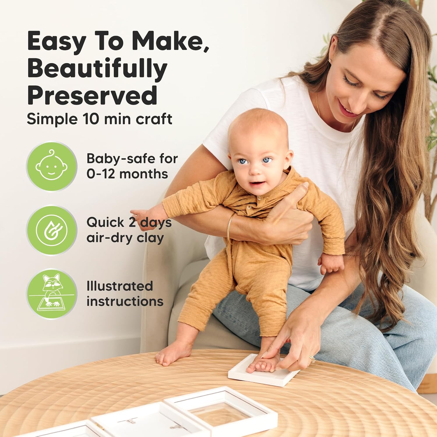 KeaBabies Baby Hand Footprint Kit - Keepsake Photo Frame