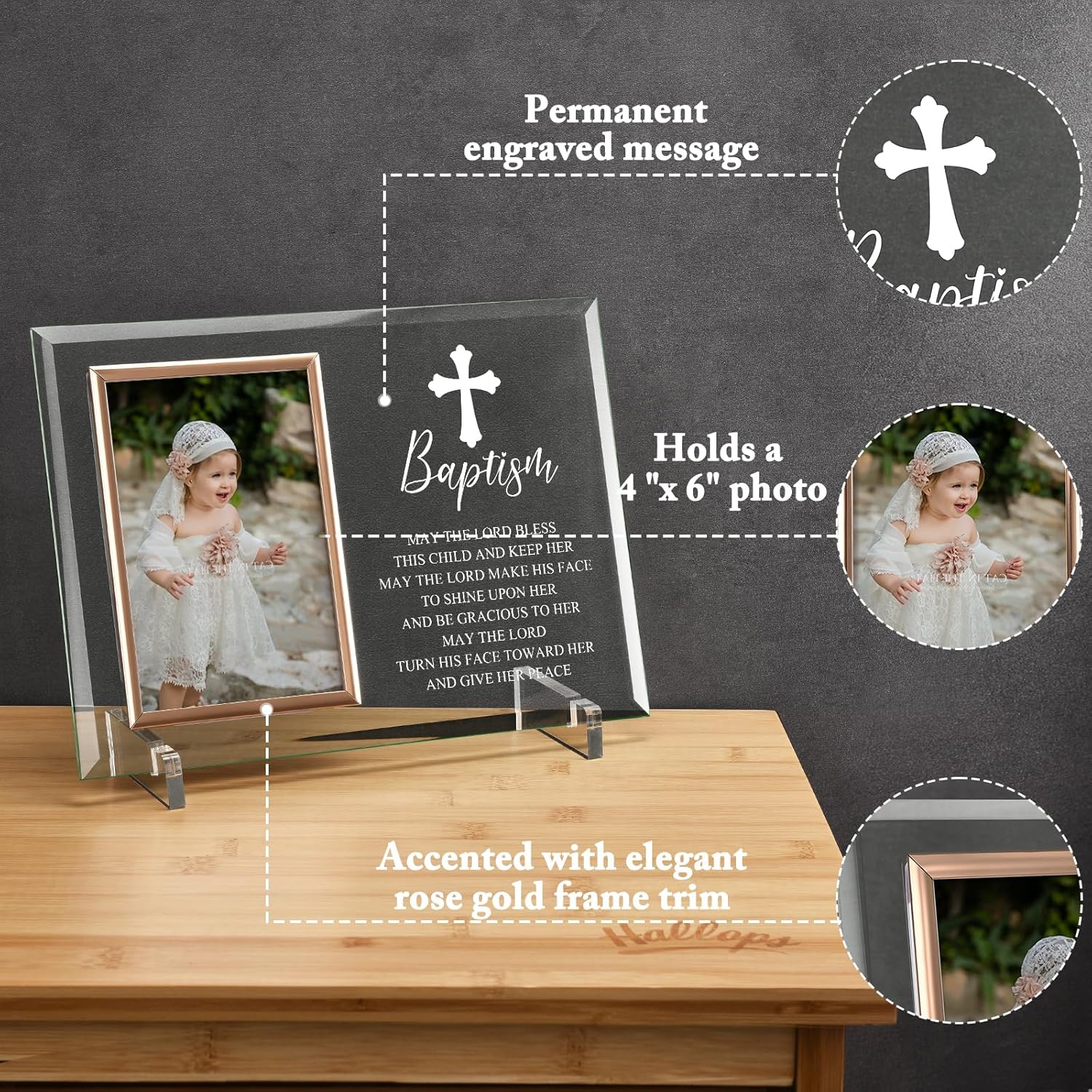 Baptism Picture Frame for Goddaughter and Baby Girls