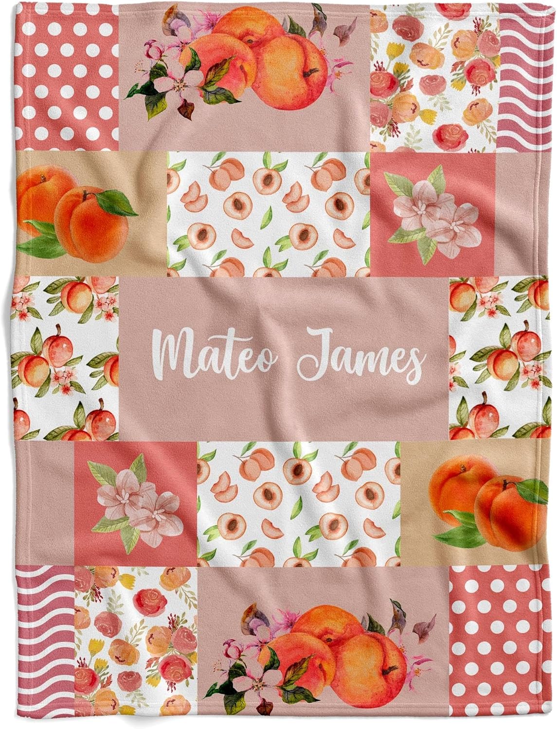 Custom Fruit Baby Blanket with Polka Dots