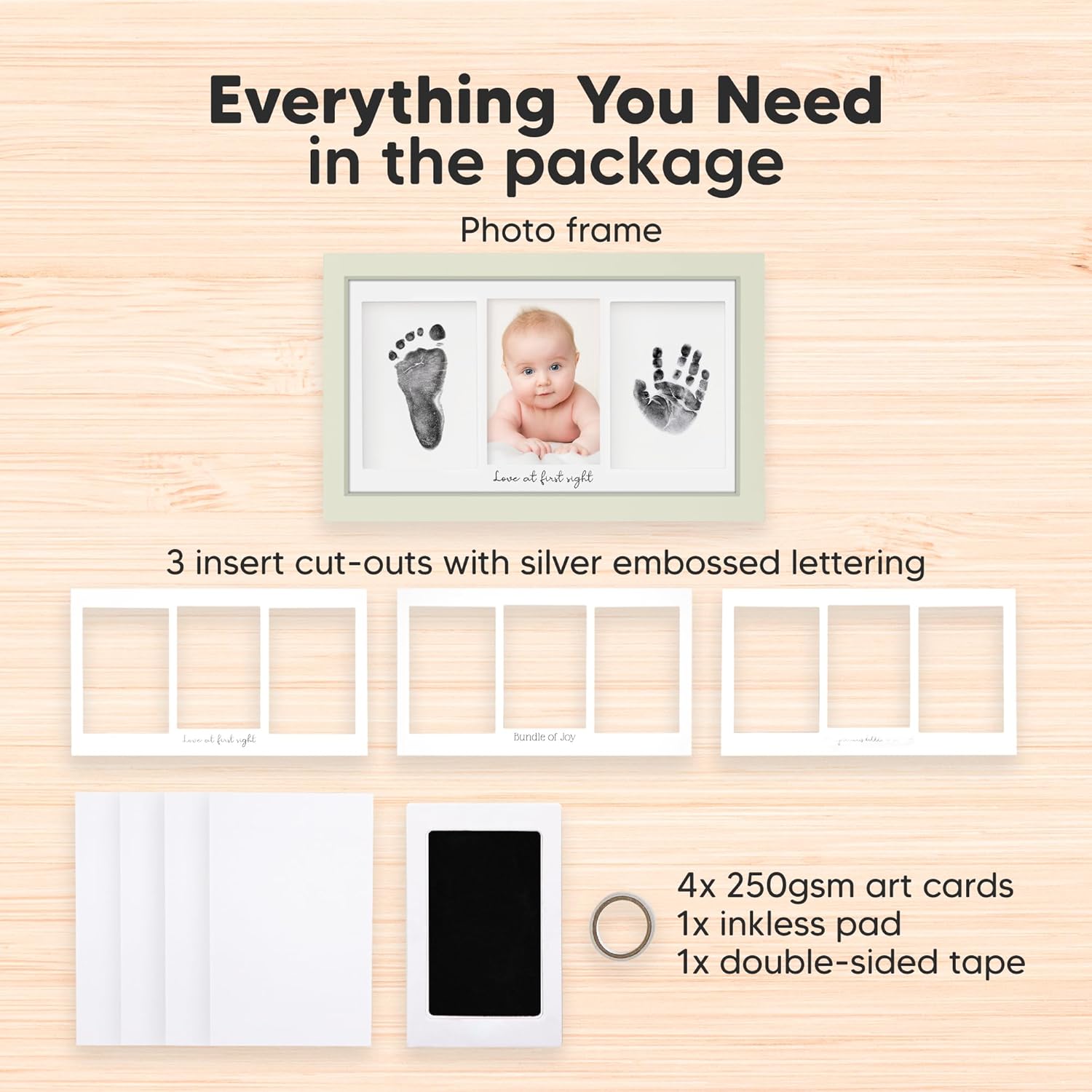 KeaBabies Inkless Hand Footprint Kit Sage