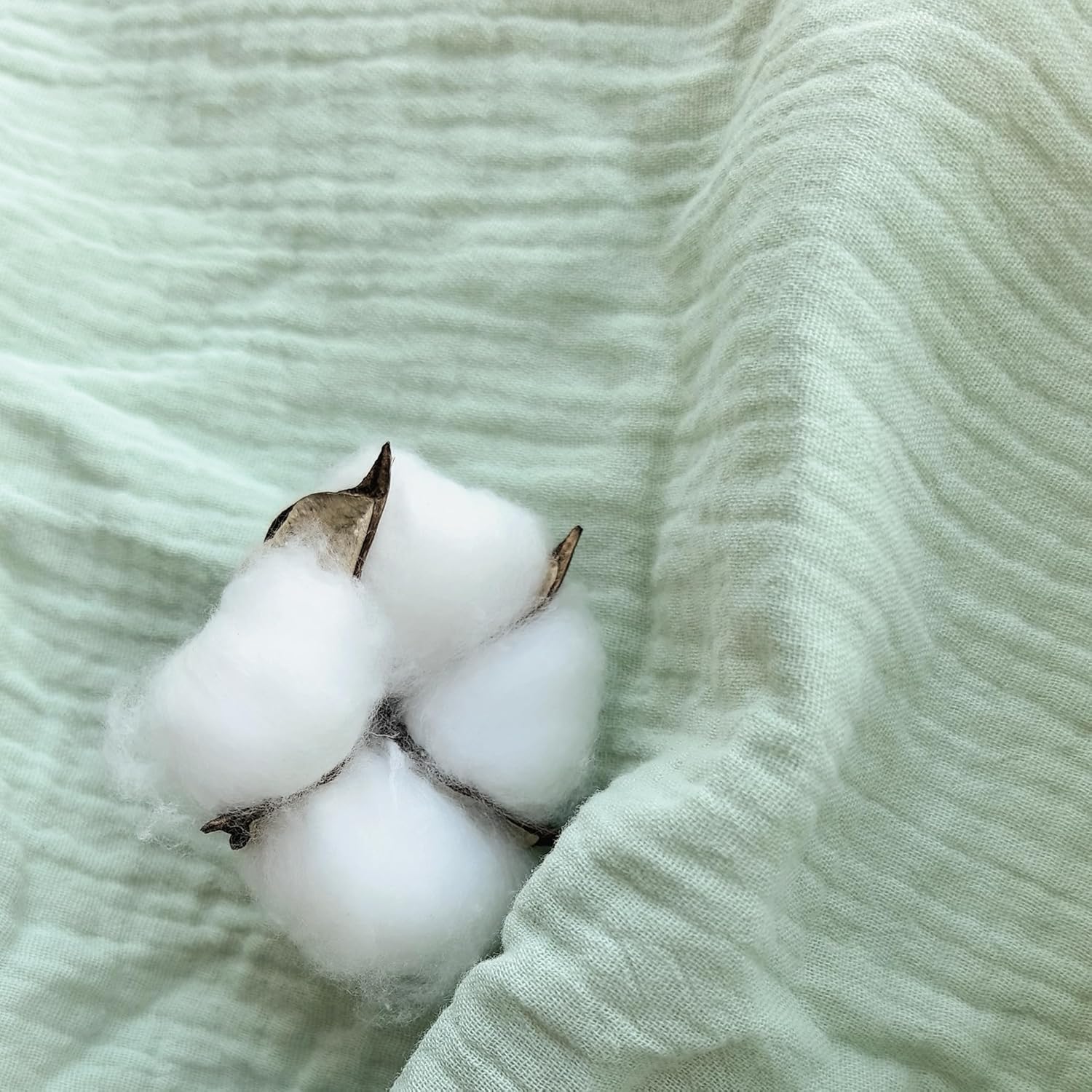 CREVENT Organic Muslin Baby Blanket with Mink Backing - 30 x 40