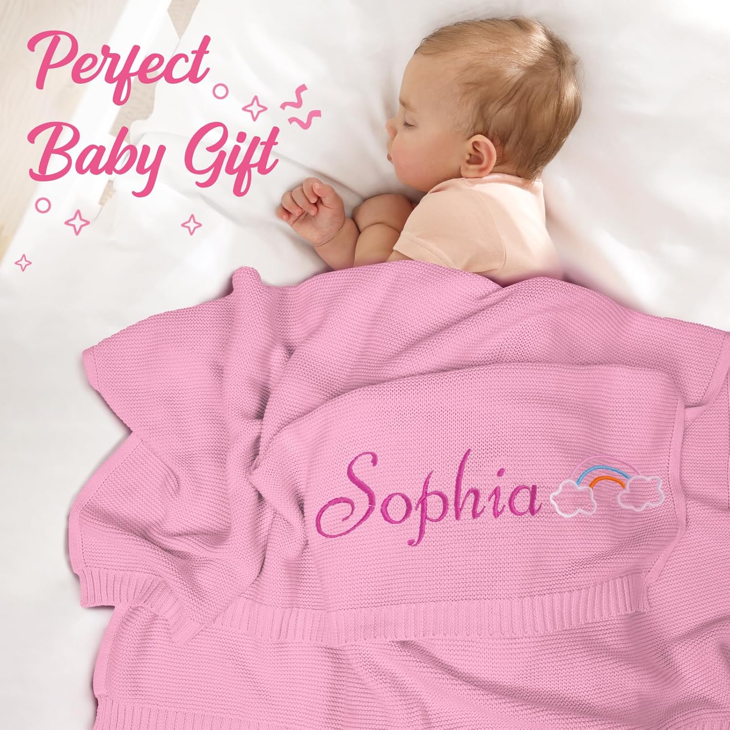 Baosity Personalized Baby Blanket with Name and Pattern