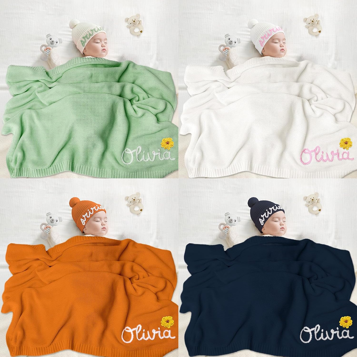 Personalized Baby Blanket 100 Organic Cotton with Name