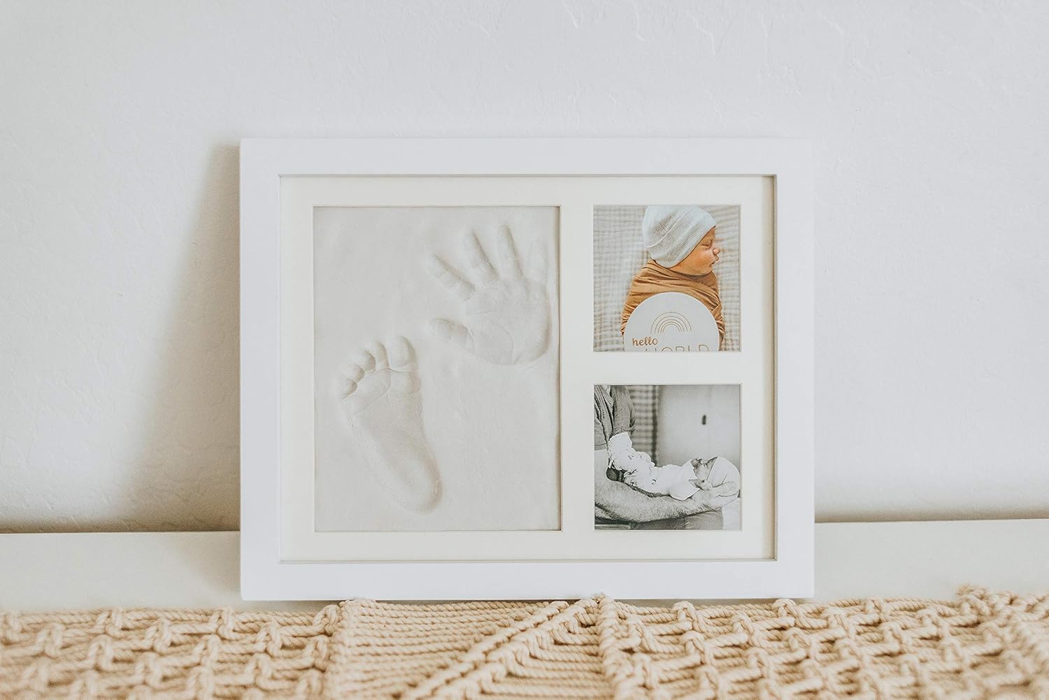 Baby Mushroom Hand Footprint Frame Kit White
