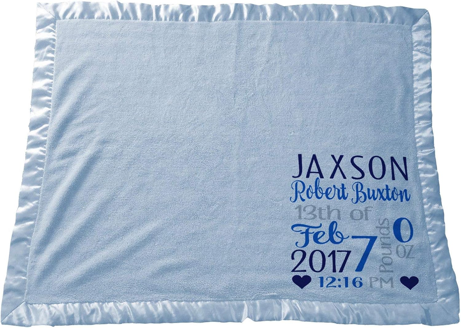 Personalized Baby Blanket for Boys with Name Birth Stats