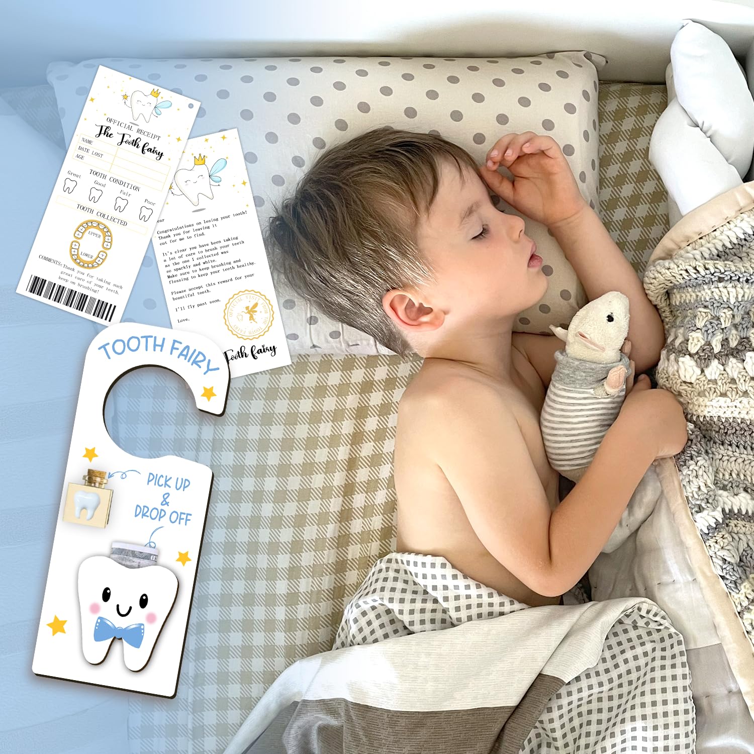 Wuguimeii 3Pcs Tooth Fairy Kit - Magical Lost Teeth Gifts