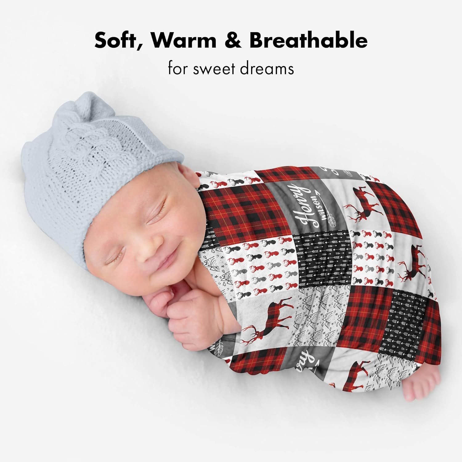 Personalized Reindeer Baby Blanket with Custom Name 1