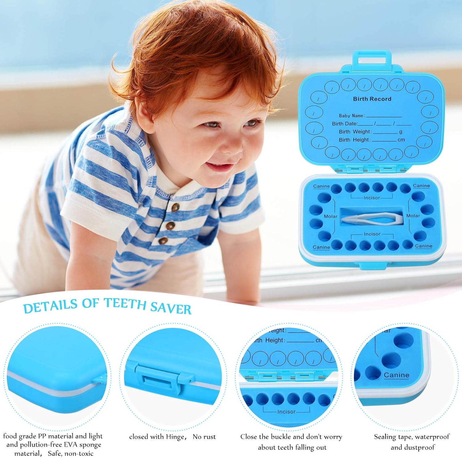 Patelai 2 Pack Baby Keepsake Tooth Box