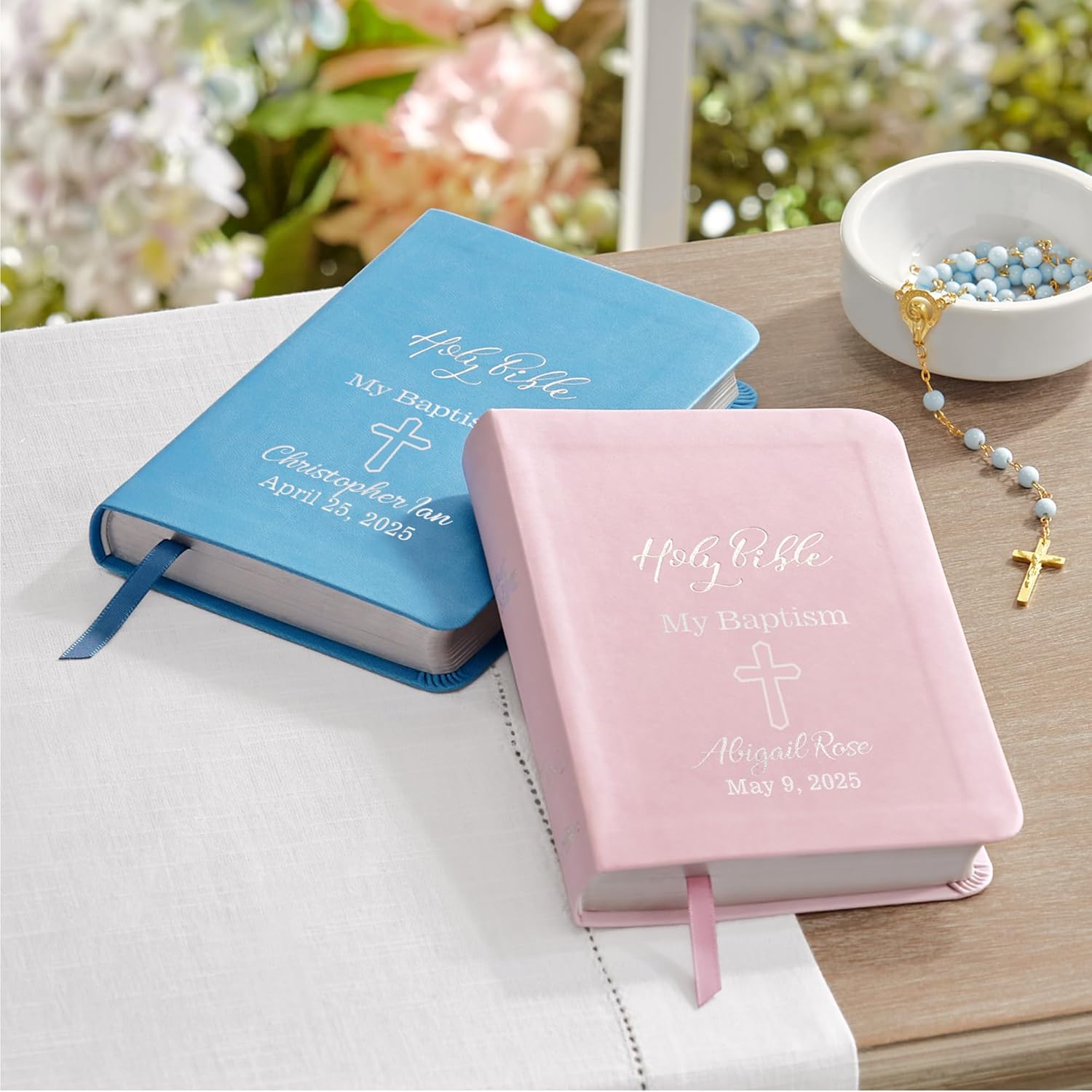 Lets Make Memories Personalized Baptism Bible - Pink