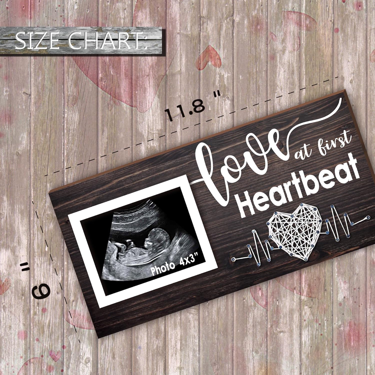 Yudarte Pregnancy Ultrasound Frame - 4x3 Inches Baby Keepsake Decor