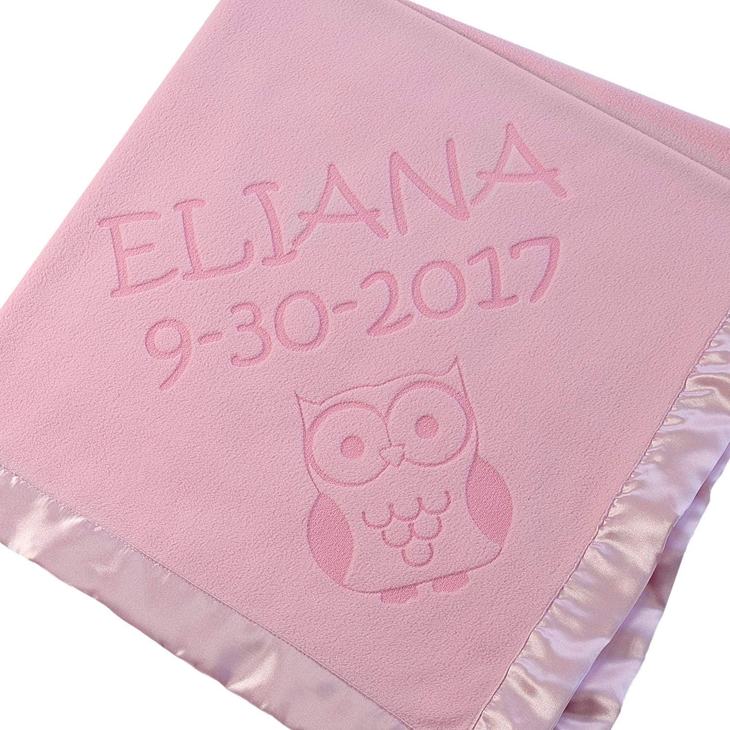 Custom Catch Personalized Owl Baby Blanket for Boy