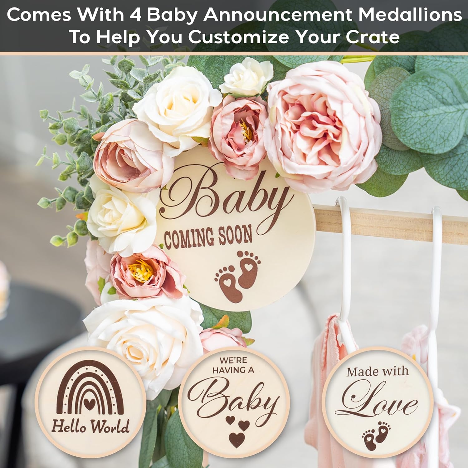 Little Cuteness Wooden Baby Shower Crate Closet