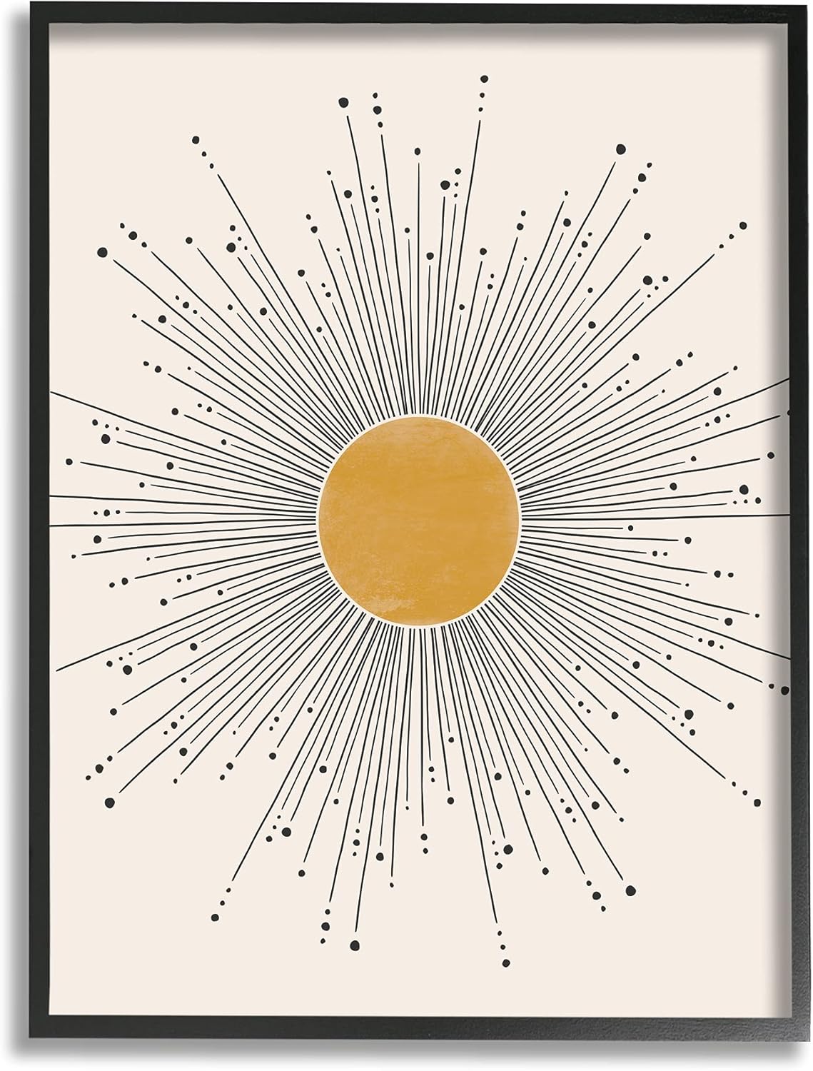 Stupell Industries Deco Summer Sun Wall Art 24x30 Black Framed