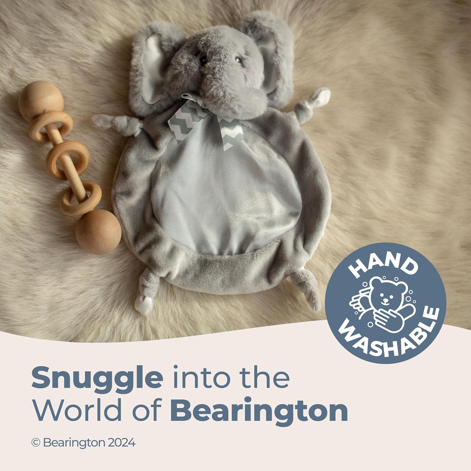 Bearington Collection Baby Elephant Blanket - 8x7 Inch Wee Spout