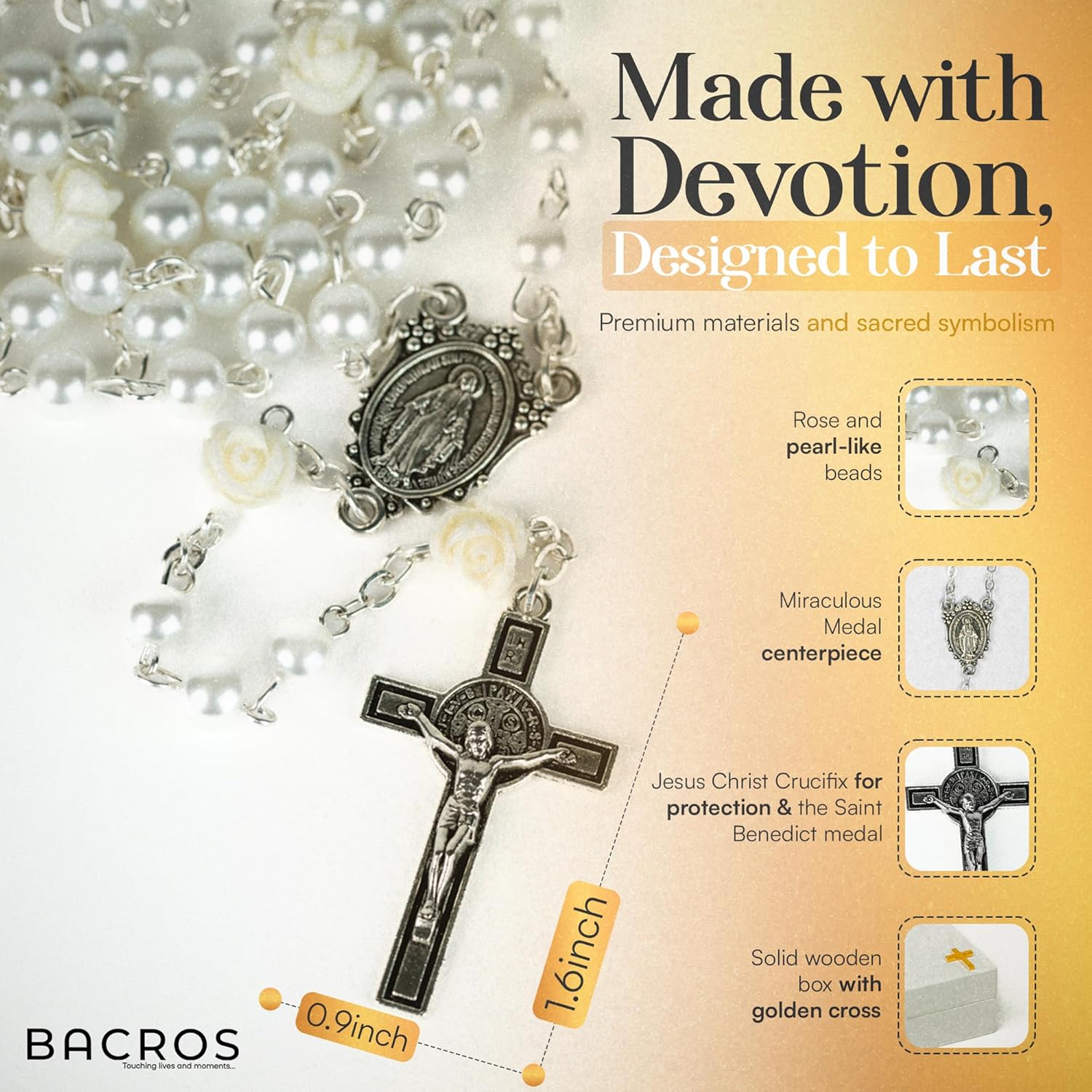 BACROS Baby Baptism Gift Set For Boys Girls