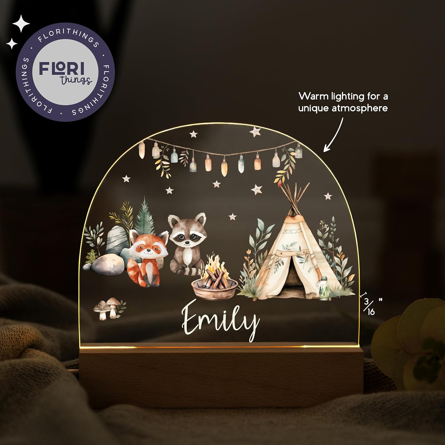 Personalized Baby Bear Night Light with Custom Name 1