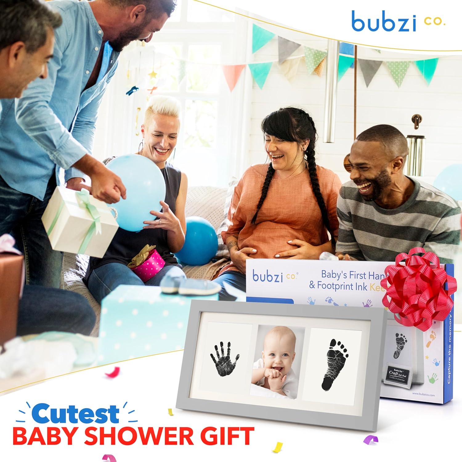 Bubzi Co Baby Handprint Footprint Kit for Newborns