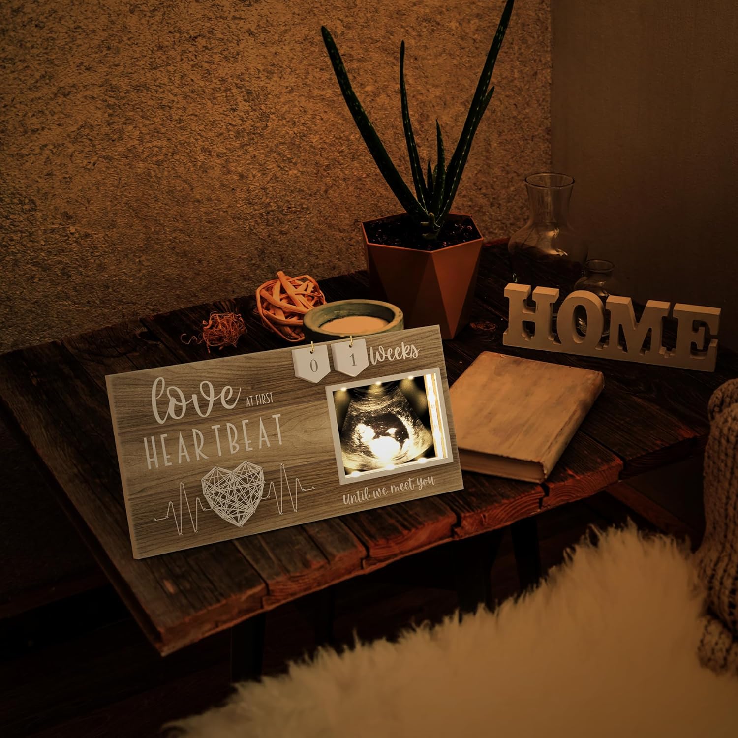 LED Illuminated Sonogram Frame with Countdown Weeks