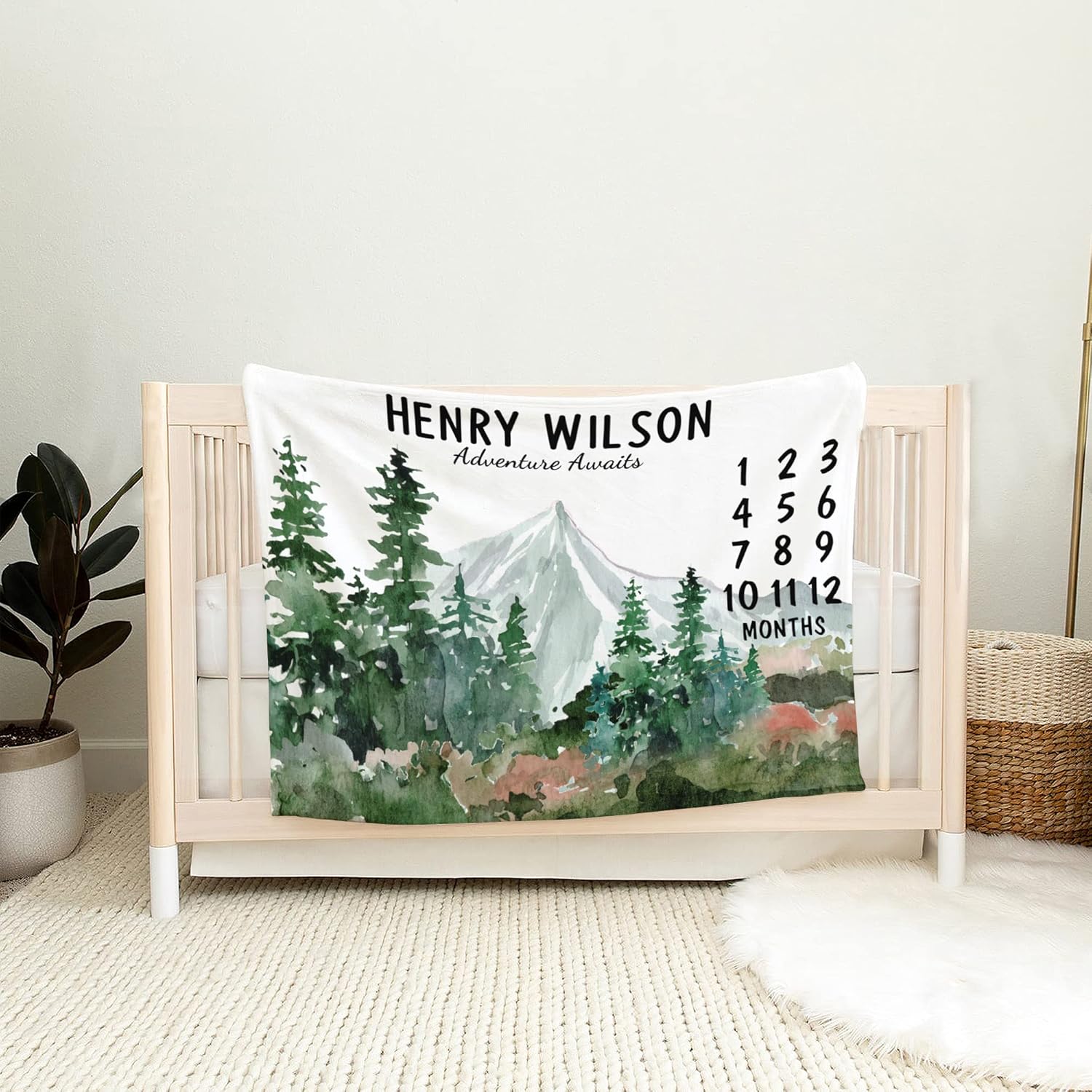 Personalized Forest Baby Blanket with Custom Name