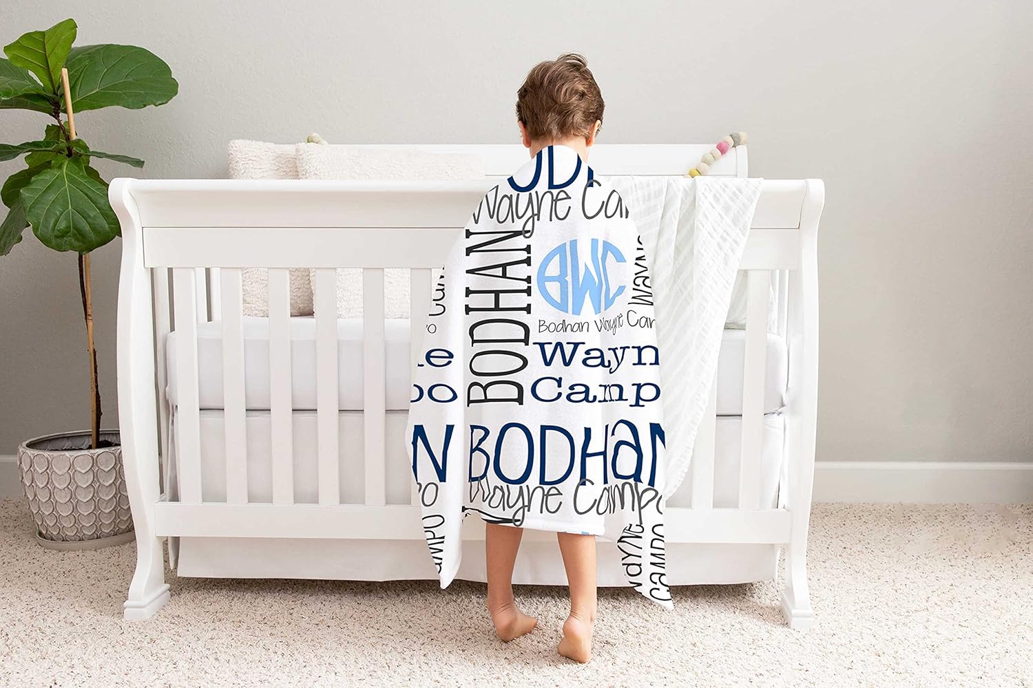 Personalized Baby Blanket with Name - Soft Fleece Bed Blanket for Newborns