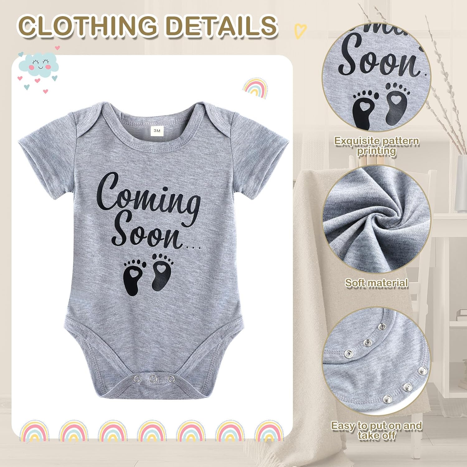 Canlierr 9 Pcs Pregnancy Announcement Set Gray