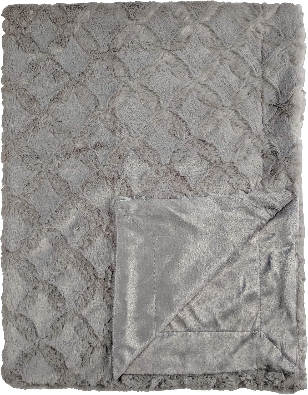 Baby Fancy Christening Gray Minky Blanket 40 x 30 in 1
