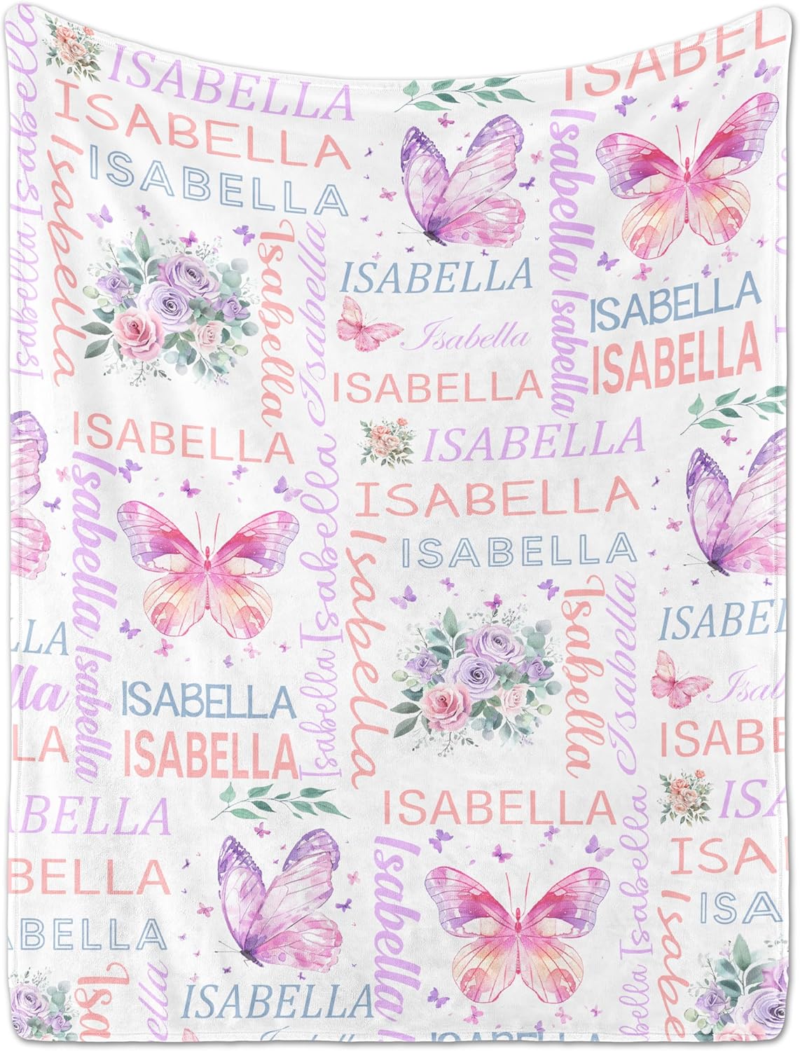 Personalized Baby Blanket with Name Soft Plush Fleece Custom Gift for Baby