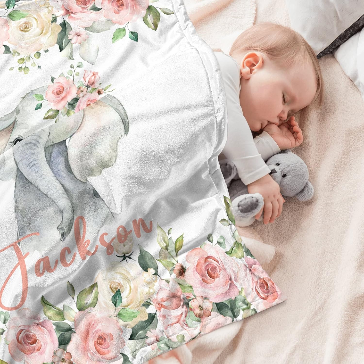 Custom Baby Blanket with Name Soft Personalized Gift for Kids
