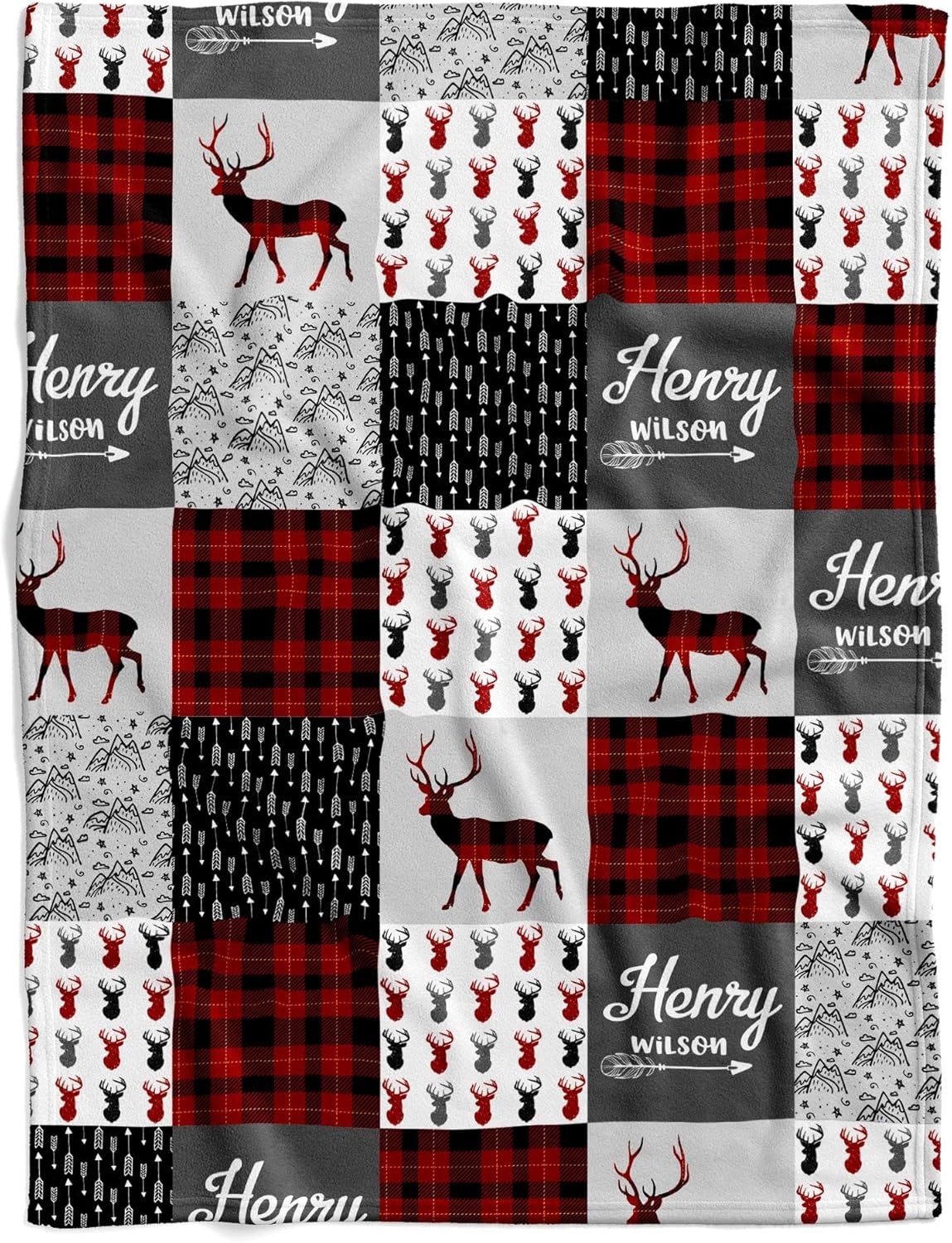 Personalized Reindeer Baby Blanket with Custom Name 1