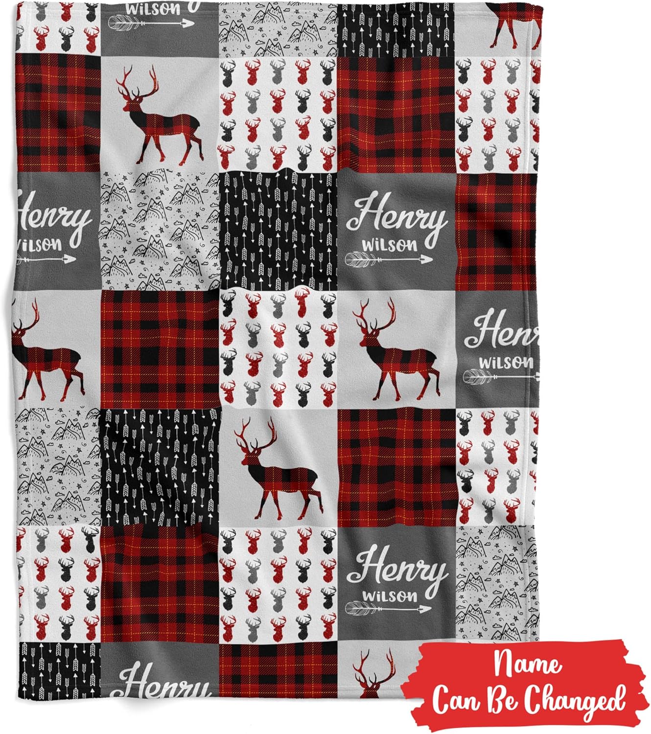 Personalized Reindeer Baby Blanket with Custom Name 1