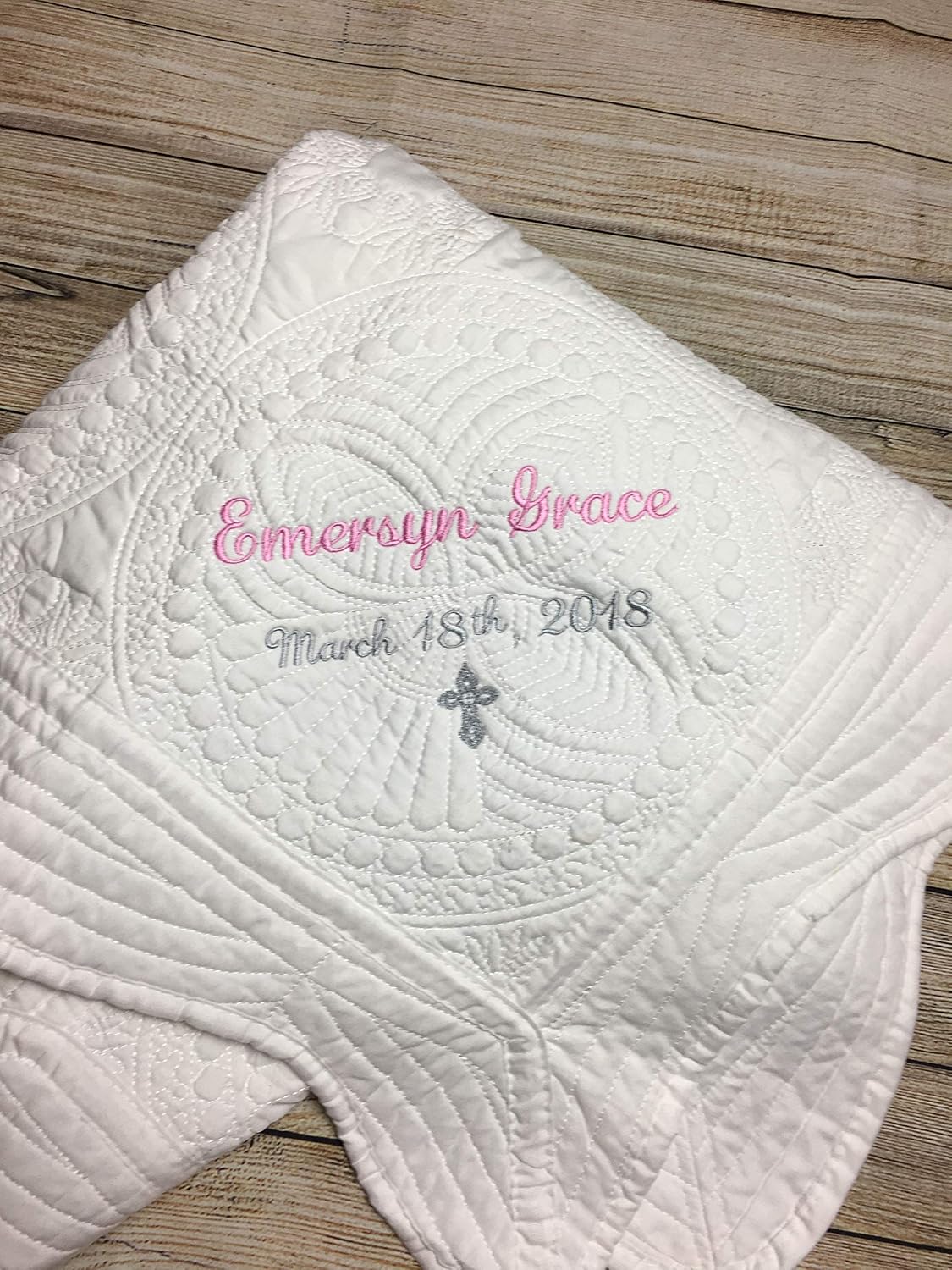 Personalized Baptism Blanket for Baby Girl Keepsake
