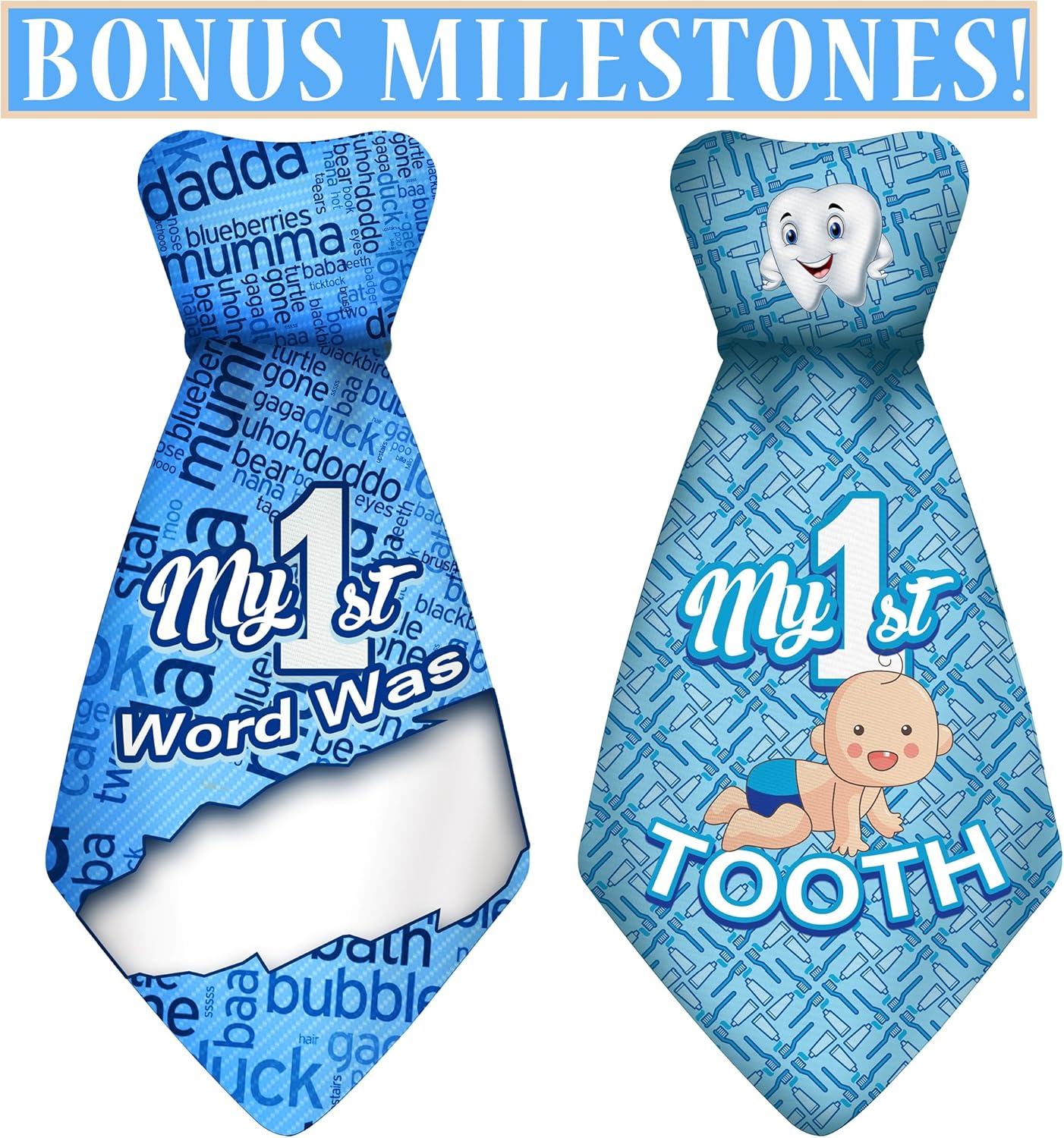 TurtleSurfers Baby Monthly Milestone Sticker Ties