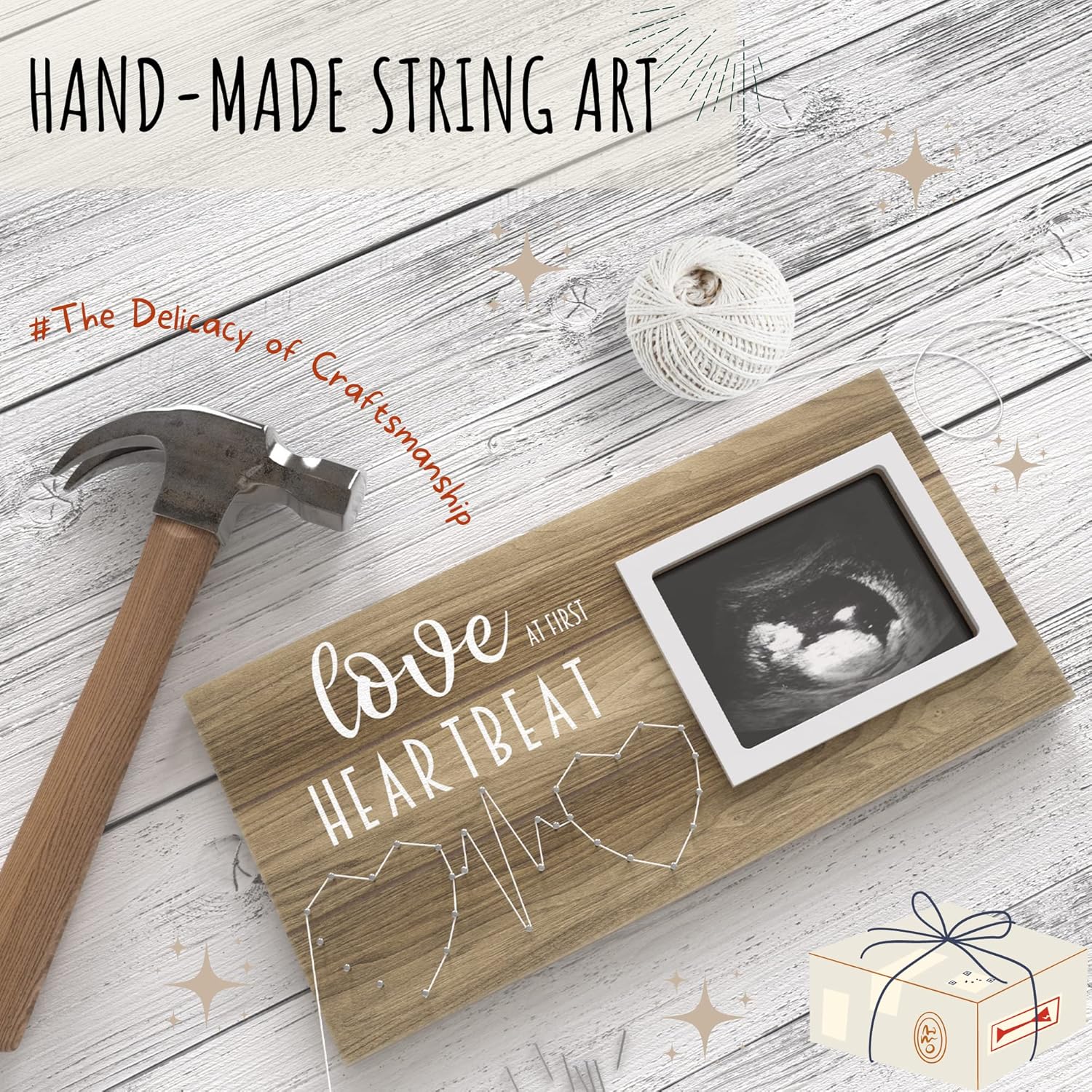 EURSET Baby Ultrasound Picture Frame - Keepsake Gift for Pregnancy Announcements