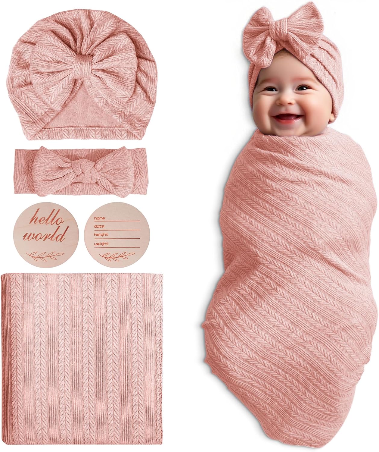 Golener 5PCS Swaddle Blanket for Babies - Soft Stretchy Cotton Blend