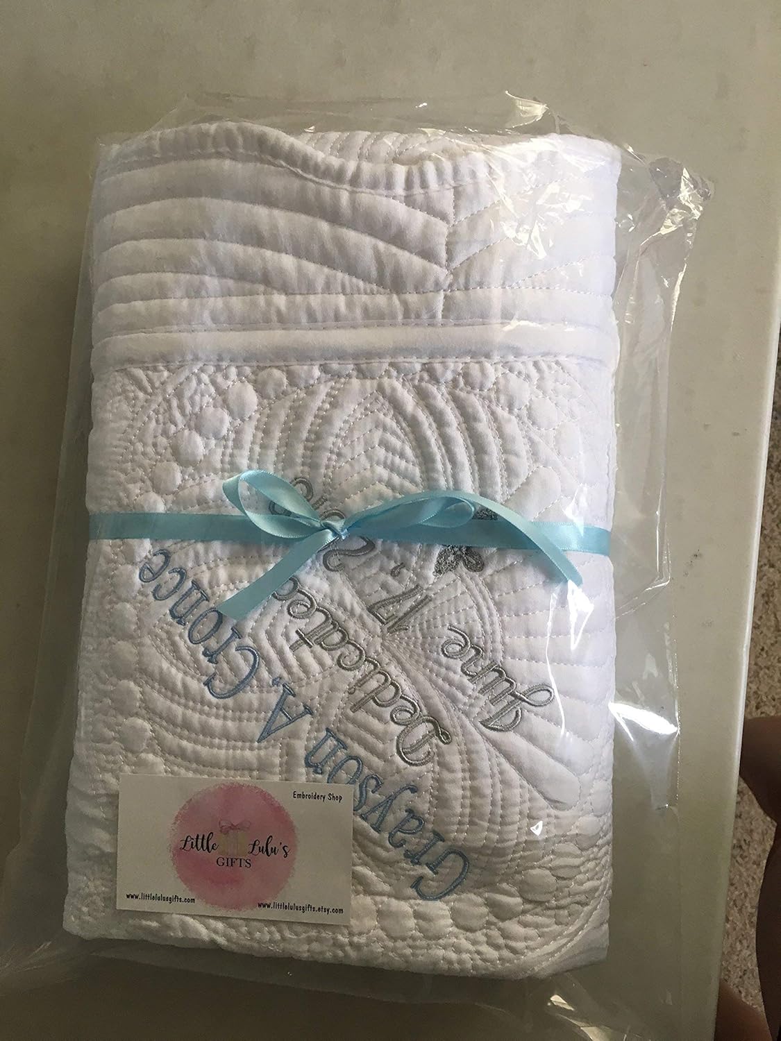 Personalized Baptism Blanket for Baby Girl Keepsake