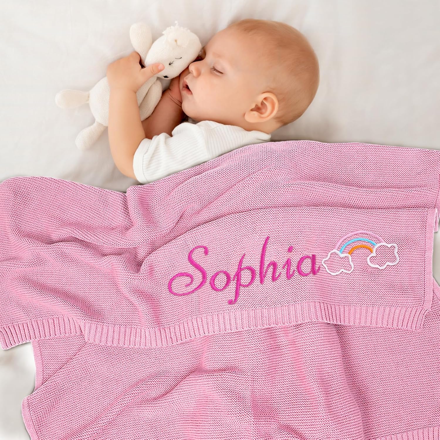 Baosity Personalized Baby Blanket with Name and Pattern