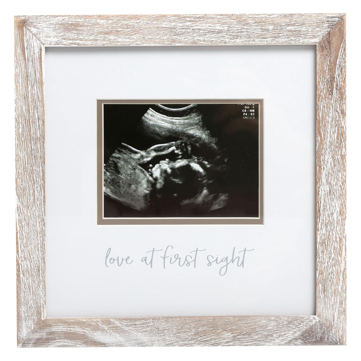 Pearhead Love at First Sight Sonogram Frame 4x3 Photo Insert Rustic