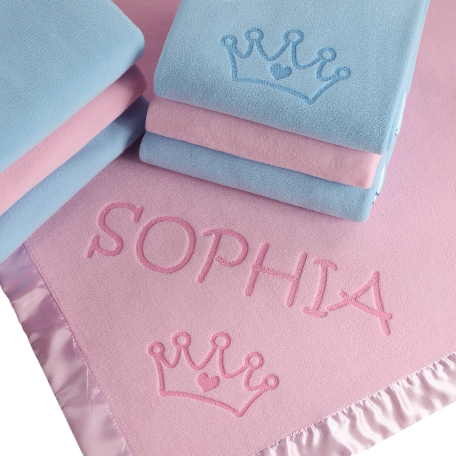Custom Catch Personalized Princess Baby Blanket - Girl Name Gift