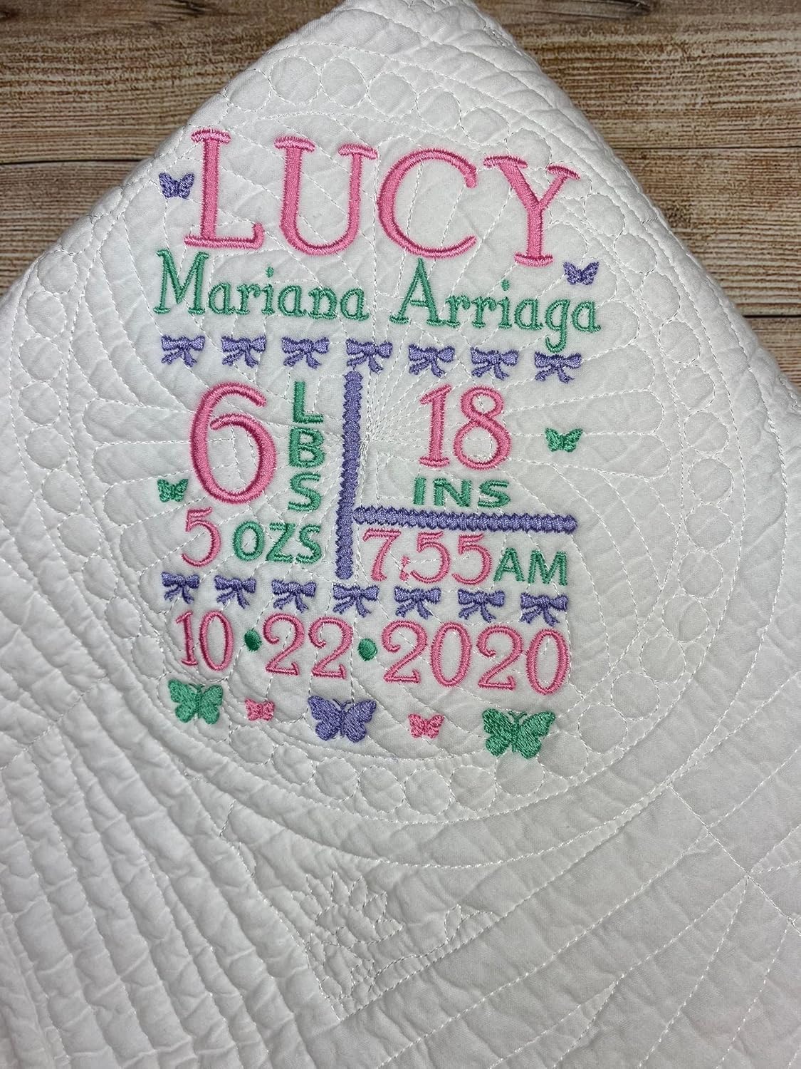 Personalized Baby Quilt for Newborn Girls